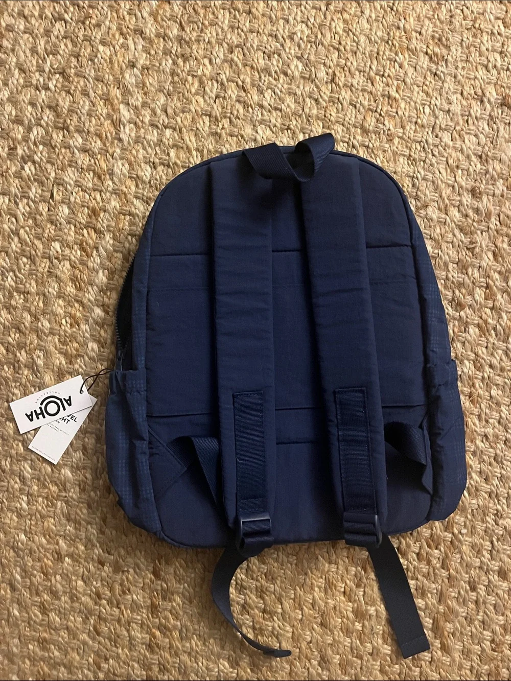 ALOHA Navy Plaid Compact Backpack